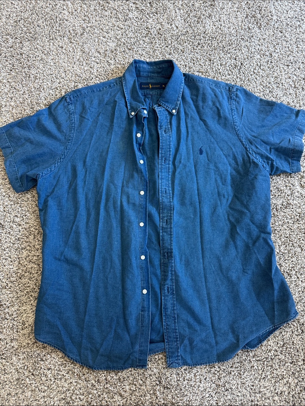 Polo by Ralph Lauren Short-Sleeve Denim Button-Down Shirt - Blue